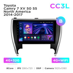 Radio samochodowe do Toyota Camry 7 XV 50 55 North America 2014-2017 Teyes CC3L 4+32 Gb 10"