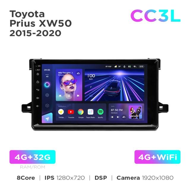 Radio samochodowe do Toyota Prius XW50 2015-2020 Teyes CC3L 4+32 Gb 9"