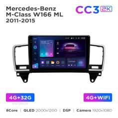 Radio samochodowe Teyes CC3 2k 4+32 Gb Mercedes-Benz M-Class W166 ML 2011-2015 9"