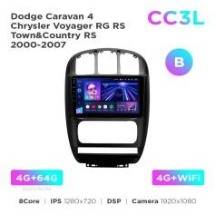 Radio samochodowe Teyes CC3L 4+64 Gb Dodge Caravan 4 / Chrysler Voyager RG RS / Town&Country RS 2000-2007 (B) 10"