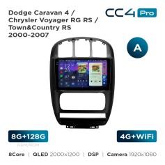 Radio samochodowe Teyes CC4 Pro 2k 8+128 Gb Dodge Caravan 4 / Chrysler Voyager RG RS / Town&Country RS 2000-2007 (A) 10"