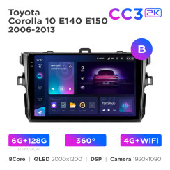 Radio samochodowe Teyes CC3 2k 6+128 Gb 360° Toyota Corolla 10 E140 E150 2006-2013 (B) 9