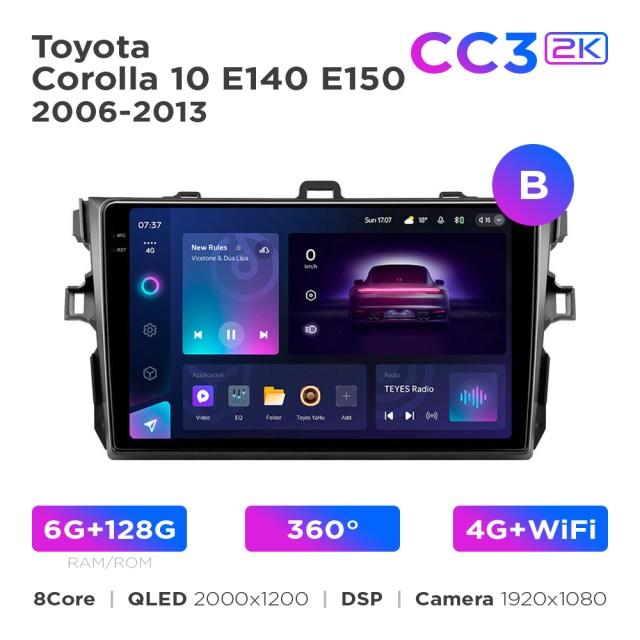 Radio samochodowe Teyes CC3 2k 6+128 Gb 360° Toyota Corolla 10 E140 E150 2006-2013 (B) 9
