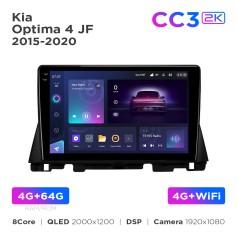 Radio samochodowe Teyes CC3 2k 4+64 Gb Kia Optima 4 JF (1 Din) 2015-2020 (B) 10"