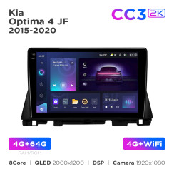 Radio samochodowe Teyes CC3 2k 4+64 Gb Kia Optima 4 JF (1 Din) 2015-2020 (B) 10"