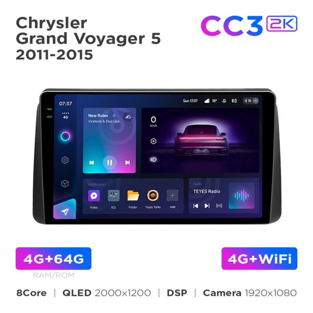 Radio samochodowe Teyes CC3 2k 4+64 Gb Chrysler Grand Voyager 5 2011-2015 9"