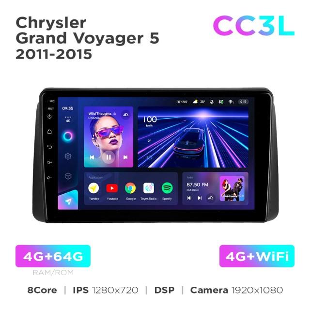 Radio samochodowe Teyes CC3L 4+64 Gb Chrysler Grand Voyager 5 2011-2015 9"