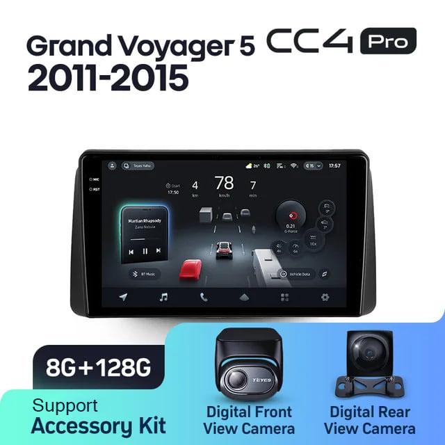 Radio samochodowe Teyes CC4 Pro 2k 8+128 Gb Chrysler Grand Voyager 5 2011-2015 9"