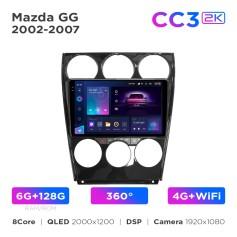 Radio samochodowe Teyes CC3 2k 6+128 Gb 360° Mazda 6 GG 2002-2007 9