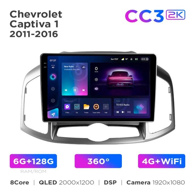 Radio samochodowe Teyes CC3 2k 6+128 Gb 360° Chevrolet Captiva 1 2011-2016 (F2) 10"