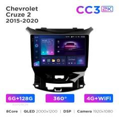 Radio samochodowe Teyes CC3 2k 6+128 Gb 360° Chevrolet Cruze 2 2015-2023 9"