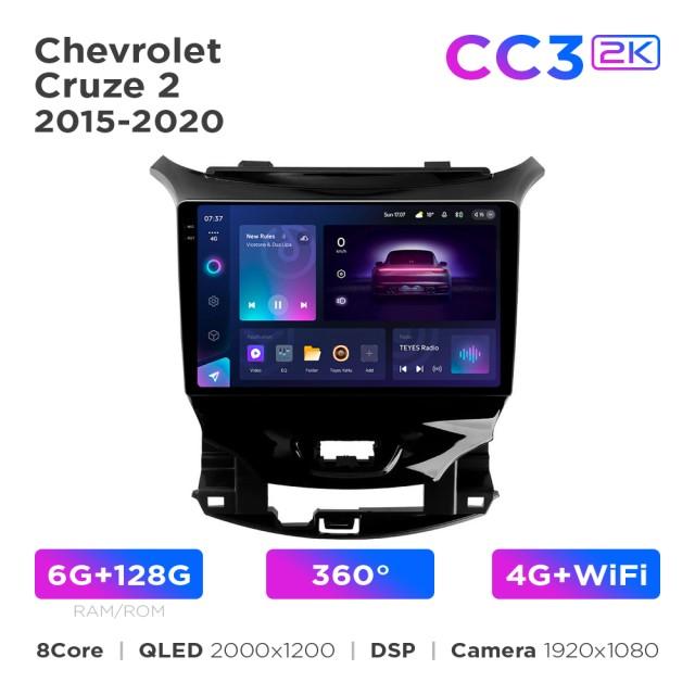 Radio samochodowe Teyes CC3 2k 6+128 Gb 360° Chevrolet Cruze 2 2015-2023 9"