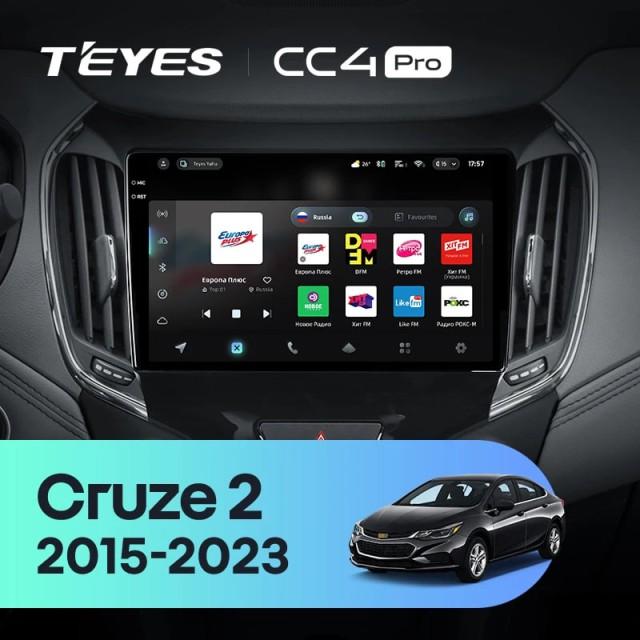 Radio samochodowe Teyes CC4 Pro 2k 8+128 Gb Chevrolet Cruze 2 2015-2023 9"