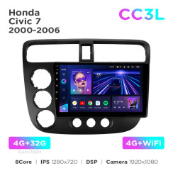 Radio samochodowe do Honda Civic 7 2000-2006 Teyes CC3L 4+32 Gb 9"