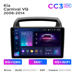 Radio samochodowe Teyes CC3 2k 6+128 Gb 360° Kia Carnival VQ 2006-2014 9"