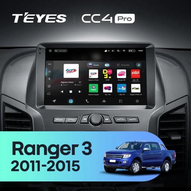 Radio samochodowe Teyes CC4 Pro 2k 8+128 Gb Ford Ranger 3 2011-2015 (F1) 9"
