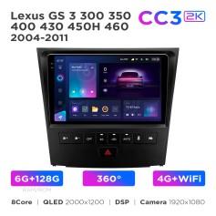 Radio samochodowe Teyes CC3 2k 6+128 Gb 360° Lexus GS 3 300 350 400 430 450H 460 2004-2011 9"