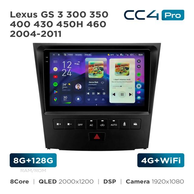Radio samochodowe Teyes CC4 Pro 2k 8+128 Gb Lexus GS 3 300 350 400 430 450H 460 2004-2011 9"