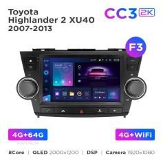 Radio samochodowe Teyes CC3 2k 4+64 Gb Toyota Highlander 2 XU40 2007-2013 (F3) 9"