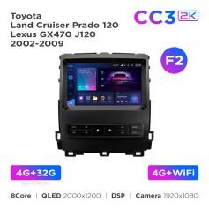 Radio samochodowe Teyes CC3 2k 4+32 Gb Toyota Land Cruiser Prado 120 / Lexus GX470 J120 2004-2009 (F2) 9"