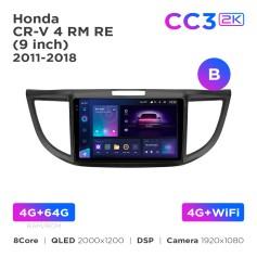 Radio samochodowe Teyes CC3 2k 4+64 Gb Honda CR-V 4 RM RE 2011-2018 (B) 9"