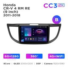 Radio samochodowe Teyes CC3 2k 6+128 Gb 360° Honda CR-V 4 RM RE 2011-2018 (B) 9"