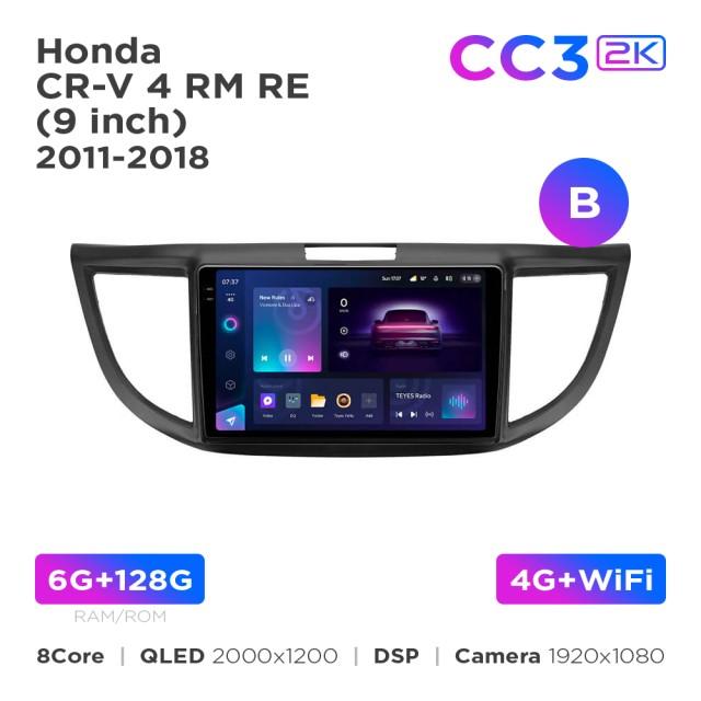Radio samochodowe Teyes CC3 2k 6+128 Gb Honda CR-V 4 RM RE 2011-2018 (B) 9"