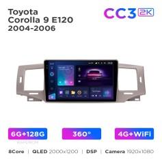 Radio samochodowe Teyes CC3 2k 6+128 Gb 360° Toyota Corolla 9 E120 2004-2006 9