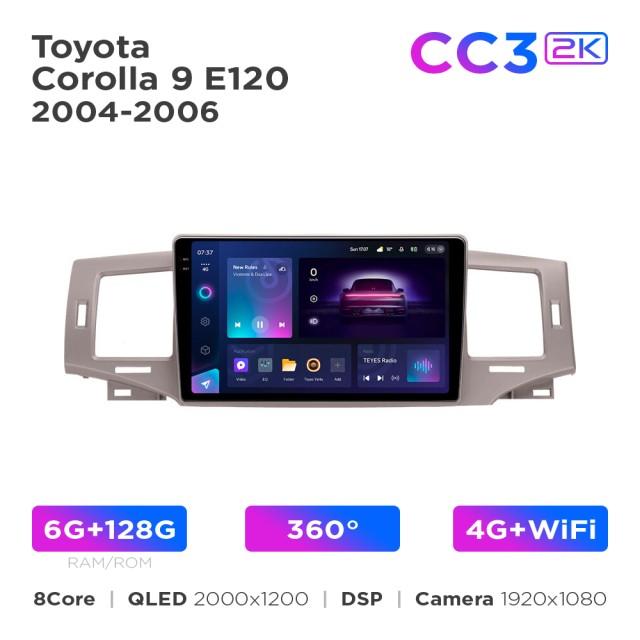 Radio samochodowe Teyes CC3 2k 6+128 Gb 360° Toyota Corolla 9 E120 2004-2006 9