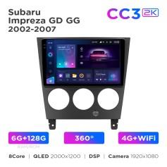 Radio samochodowe Teyes CC3 2k 6+128 Gb 360° Subaru Impreza GD GG 2002-2007 9"