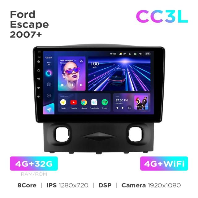 Radio samochodowe do Ford Escape 1 2007-2012 Teyes CC3L 4+32 Gb 9"