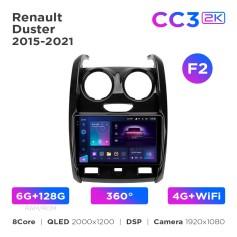 Radio samochodowe Teyes CC3 2k 6+128 Gb 360° Renault Duster 2015-2021 / LADA Largus 2021 (F2) 9"