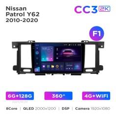 Radio samochodowe Teyes CC3 2k 6+128 Gb 360° Nissan Patrol 6 Y62 2010-2020 (F1) 9"
