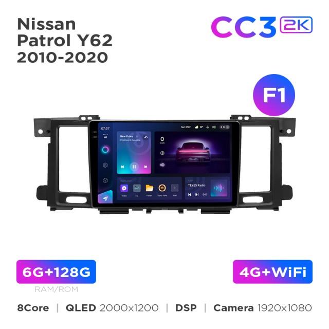 Radio samochodowe Teyes CC3 2k 6+128 Gb Nissan Patrol 6 Y62 2010-2020 (F1) 9"