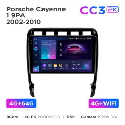 Radio samochodowe Teyes CC3 2k 4+64 Gb Porsche Cayenne 1 9PA 2002-2010 9