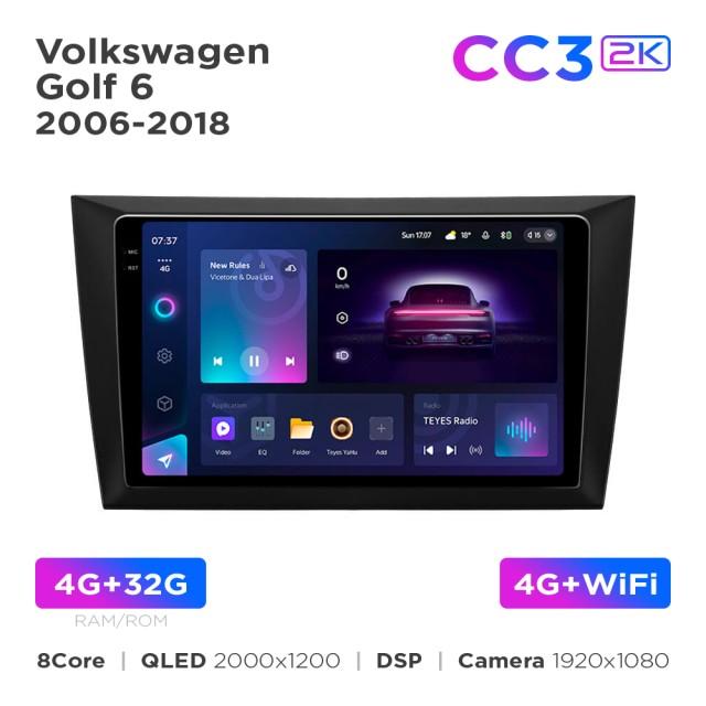 Radio samochodowe do Volkswagen Golf 6 2008-2016 Teyes CC3L 4+32 Gb 9"