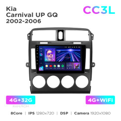 Radio samochodowe do Kia Carnival UP GQ 2002-2006 Teyes CC3L 4+32 Gb 9"