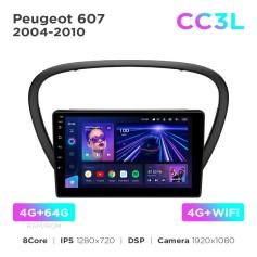 Radio samochodowe Teyes CC3L 4+64 Gb Peugeot 607 2004-2010 9"