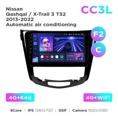 Radio samochodowe Teyes CC3L 4+64 Gb Nissan Qashqai / X-Trail 3 T32 2013-2022 Automatic air conditioning (F2) (C) 10"