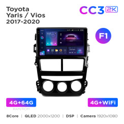 Radio samochodowe Teyes CC3 2k 4+64 Gb Toyota Yaris / Vios 2017-2020 (F1) 9