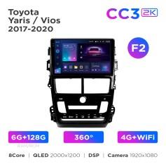 Radio samochodowe Teyes CC3 2k 6+128 Gb 360° Toyota Yaris / Vios 2017-2020 (F2) 9"