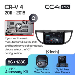 Radio samochodowe Teyes CC4 Pro 2k 8+128 Gb Honda CR-V 4 RM RE 2011-2018 (C) 9"