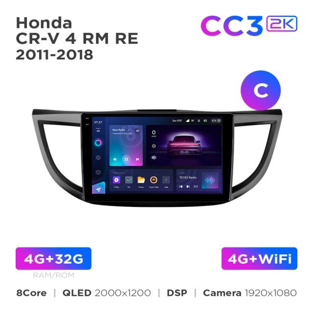 Radio samochodowe Teyes CC3 2k 4+32 Gb Honda CR-V 4 RM RE 2011-2018 (C) 10"