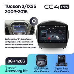 Radio samochodowe Teyes CC4 Pro 2k 8+128 Gb Hyundai Tucson 2 LM IX35 2009-2015 (C) 9"