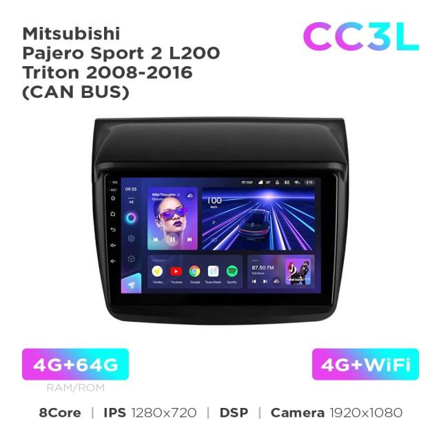 Radio samochodowe Teyes CC3L 4+64 Gb Mitsubishi Pajero Sport 2 L200 Triton 2008-2016 (CAN BUS) 9"