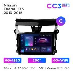 Radio samochodowe Teyes CC3 2k 6+128 Gb 360° Nissan Teana J33 2013-2015 (C) 10"