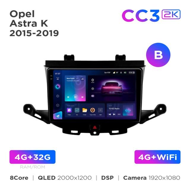 Radio samochodowe Teyes CC3 2k 4+32 Gb Opel Astra K 2015-2022 (B) 9"
