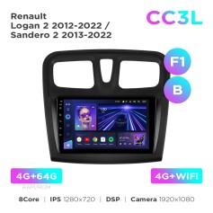 Radio samochodowe Teyes CC3L 4+64 Gb Renault Logan 2 2012-2022 / Sandero 2 2013-2022 (F1) (B) 9"