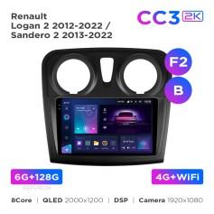 Radio samochodowe Teyes CC3 2k 6+128 Gb Renault Logan 2 2012-2022 / Sandero 2 2013-2022 (F2) (B) 9