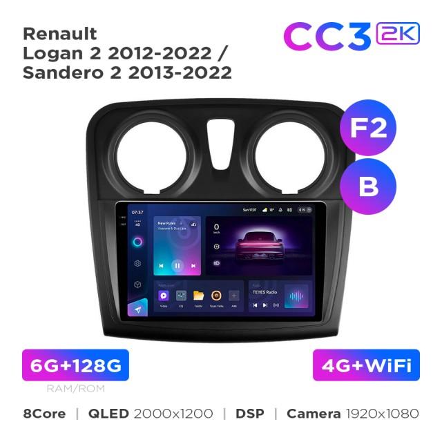 Radio samochodowe Teyes CC3 2k 6+128 Gb Renault Logan 2 2012-2022 / Sandero 2 2013-2022 (F2) (B) 9